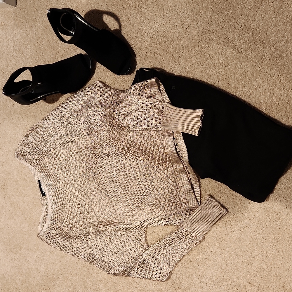 Express Loose Knit Dolman Sleeve Sweater and Banana Republic Cami Bundle size xs